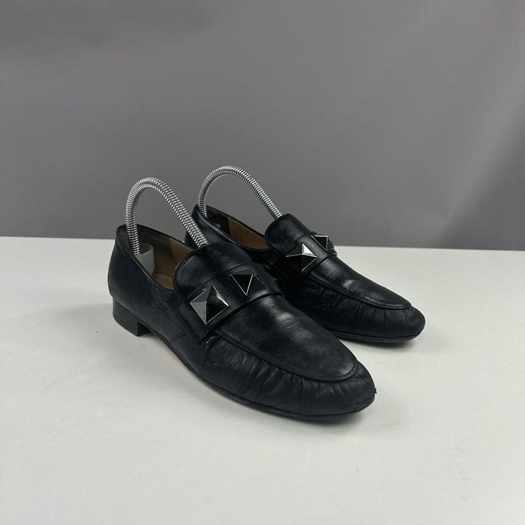 Valentino leather black loafers flats image 3