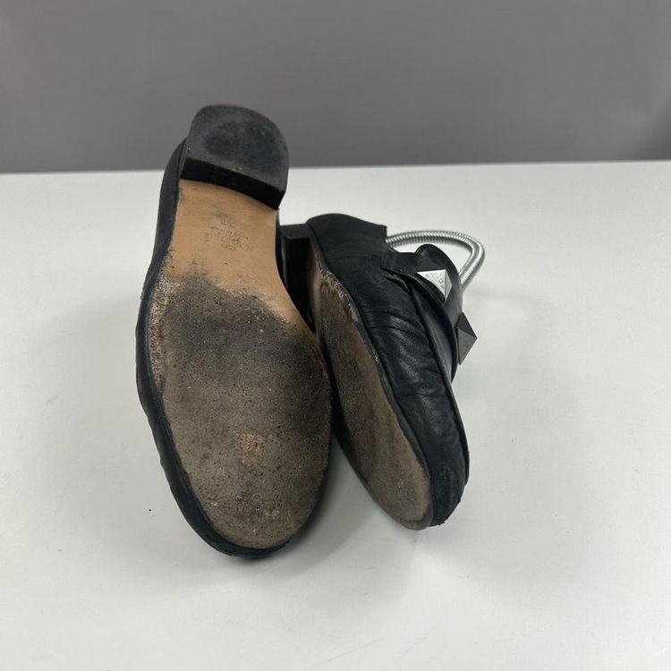Valentino leather black loafers flats image 7