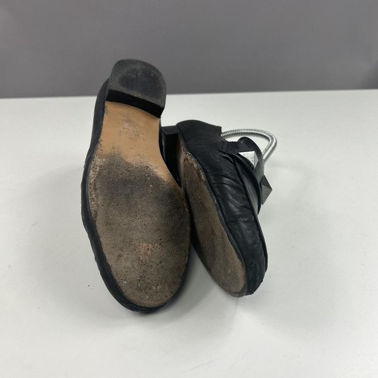 Valentino leather black loafers flats image 8