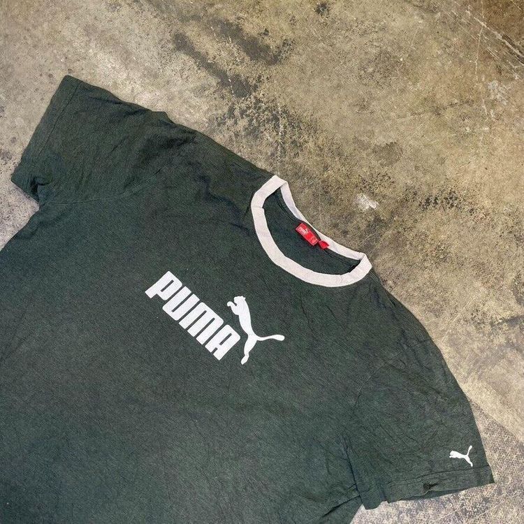 Puma T-Shirt Y2K Spellout Vintage Logo Sports Tee, Green, Mens XL 6