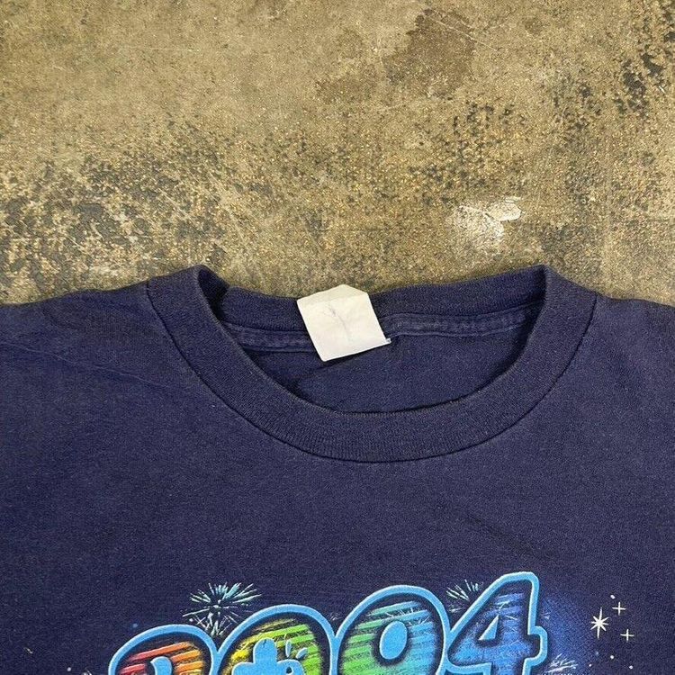 Disney Land Graphic T-Shirt Y2K Winnie Tigger USA Tee, Navy Mens XL 5