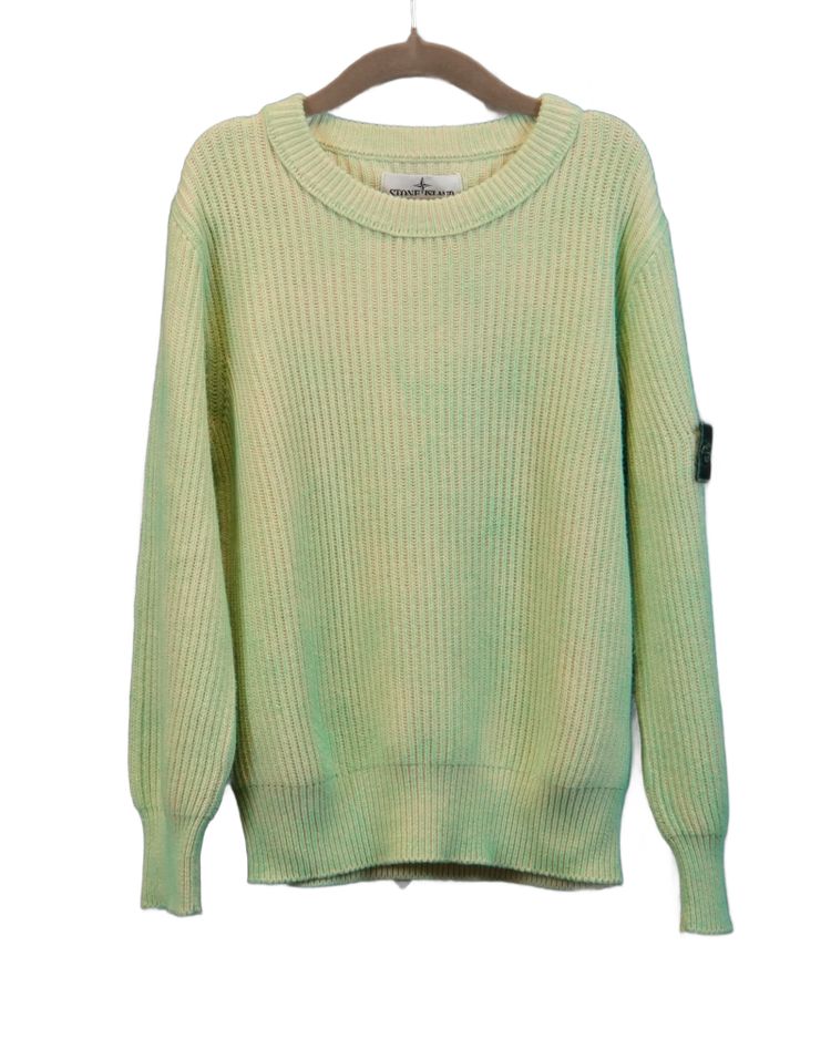Stone Island Kids Dust Treatment Knitted Sweatshirt Green image 1
