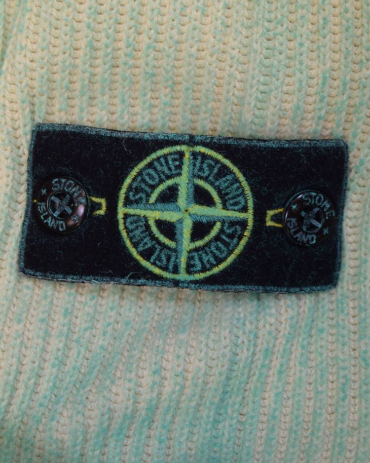 Stone Island Kids Dust Treatment Knitted Sweatshirt Green obraz 3