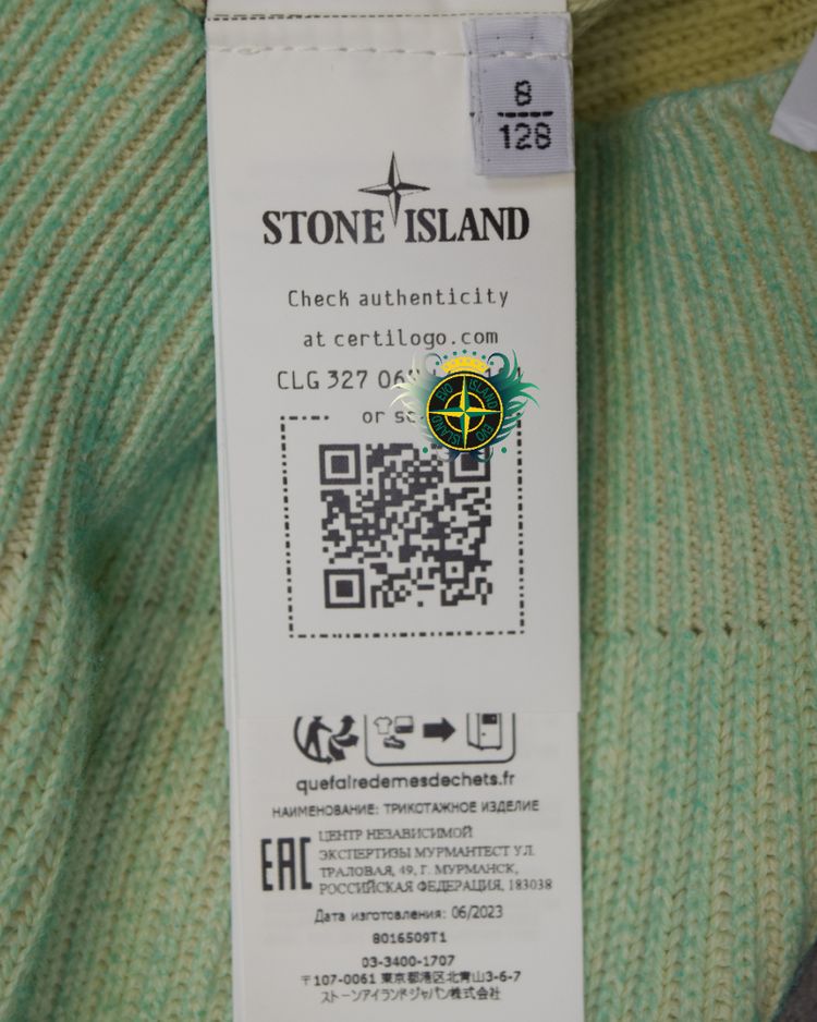 Stone Island Kids Dust Treatment Knitted Sweatshirt Green obraz 4