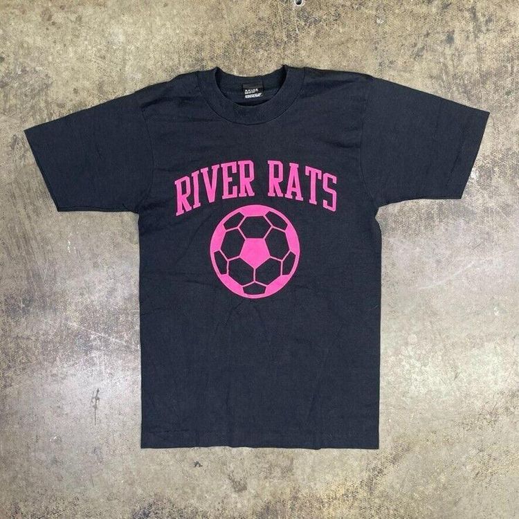 Football T-Shirt Vintage Graphic Sports Soccer 90s Tee, Black, Mens Small
