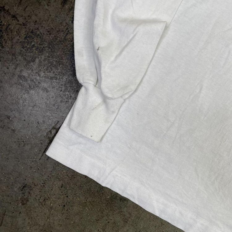 Cycling Graphic T-Shirt 90s Long Sleeve Single Stitch Tee, White Mens XL 3