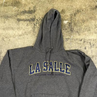 Champion College Hoodie Graphic USA Y2K Sweatshirt, Grey Mens XL 4