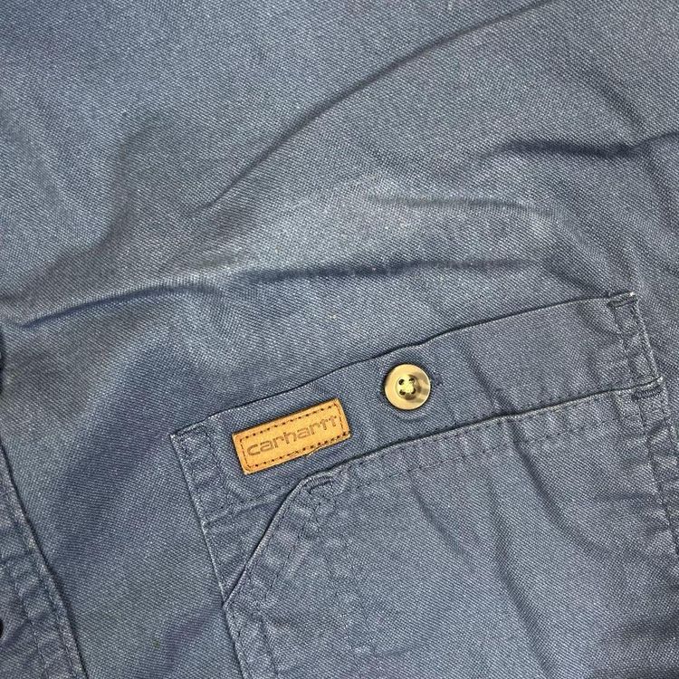 Carhartt Shirt USA Short Sleeve Workwear Western Shirt, Blue, Mens XL 3