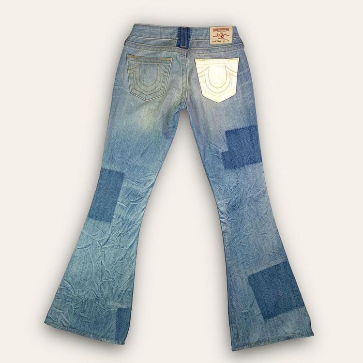 True Religion True Religion Patchwork Carrie Womens Low Rise Flare Size 6 W24 L32 product image