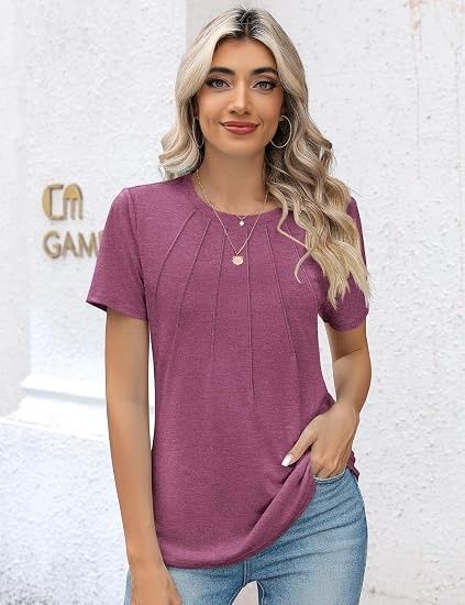 Purple Short Sleeve Top obraz 2