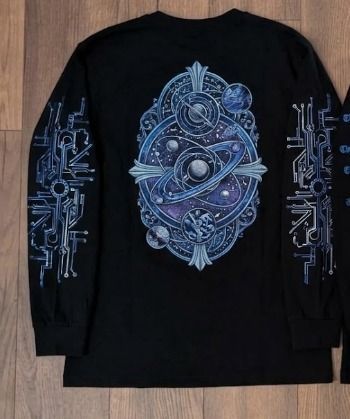 Chrome Hearts Black Long Sleeve Shirt With Space And Circuit Designs product image