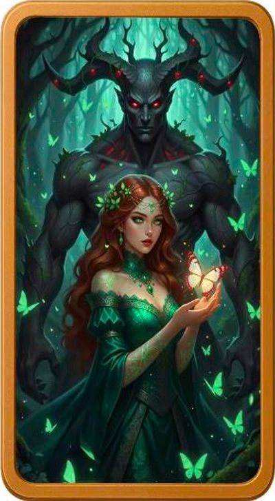 1oz copper card Green Forest sprit and demon