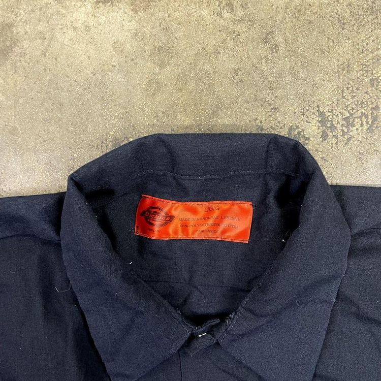 Dickies Shirt Y2K Short Sleeve Button Up Workwear Top, Navy Blue, Mens Large image 4