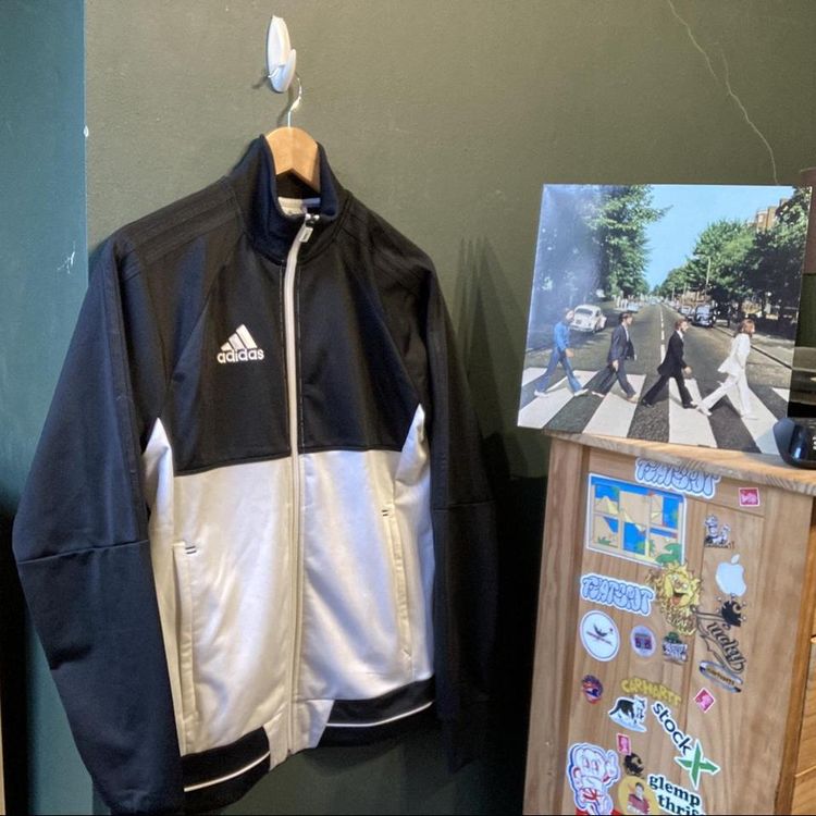 Adidas Track Jacket in Black and White image 1