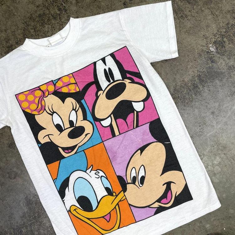 Disney Land Tee Mickey Mouse Y2K Baby Graphic T-Shirt, White, Womens Small image 3