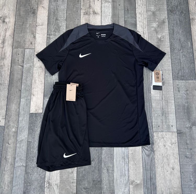 Nike Dri-Fit Strike T-shirt & Short Set - ‘Black Grey’ - Size Large   2