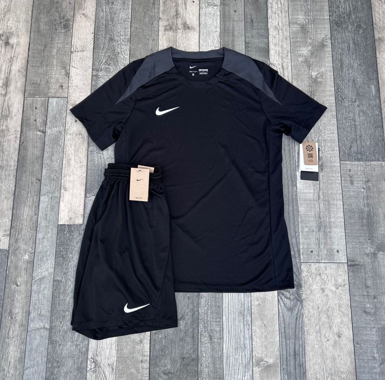 Nike Dri-Fit Strike T-shirt & Short Set - ‘Black Grey’ - Size Large   3