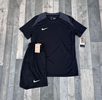 Nike Dri-Fit Strike T-shirt & Short Set - ‘Black Grey’ - Size Large