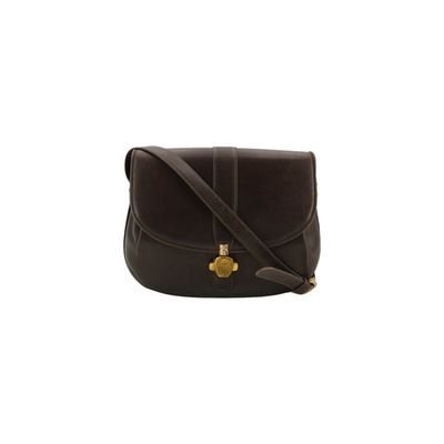 Borsa a tracolla Gucci Vintage in pelle marrone con patta