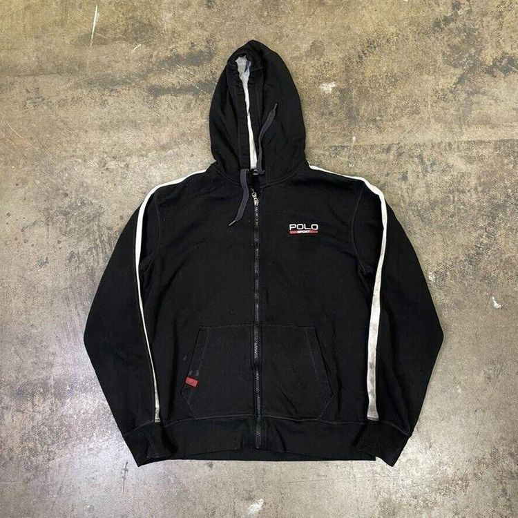 Polo Ralph Lauren Ralph Lauren Polo Sport Hoodie Vintage Full-Zip Sweatshirt, Black, Mens Small product image