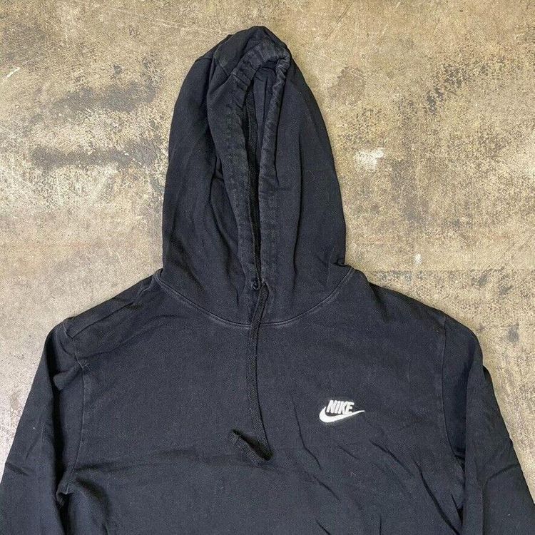 Nike Hoodie Small Swoosh Y2K Pull Over Sports Sweatshirt, Black, Mens Small 2