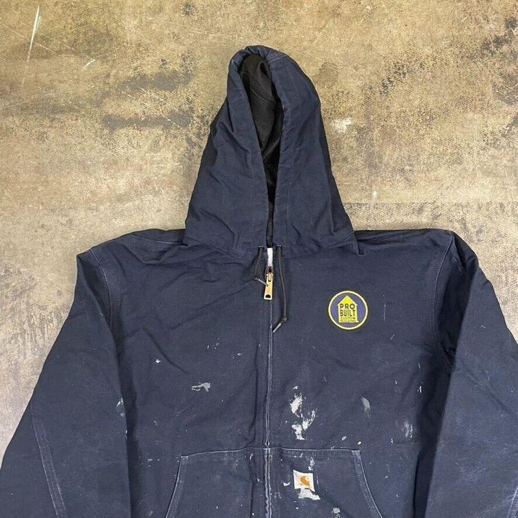 Carhartt Active Jacket Y2K USA Mesh Lined Full-Zip Coat, Navy Blue, Mens XL image 4