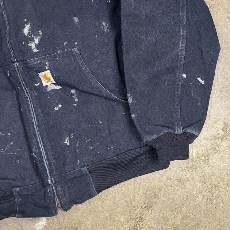Carhartt Active Jacket Y2K USA Mesh Lined Full-Zip Coat, Navy Blue, Mens XL image 5