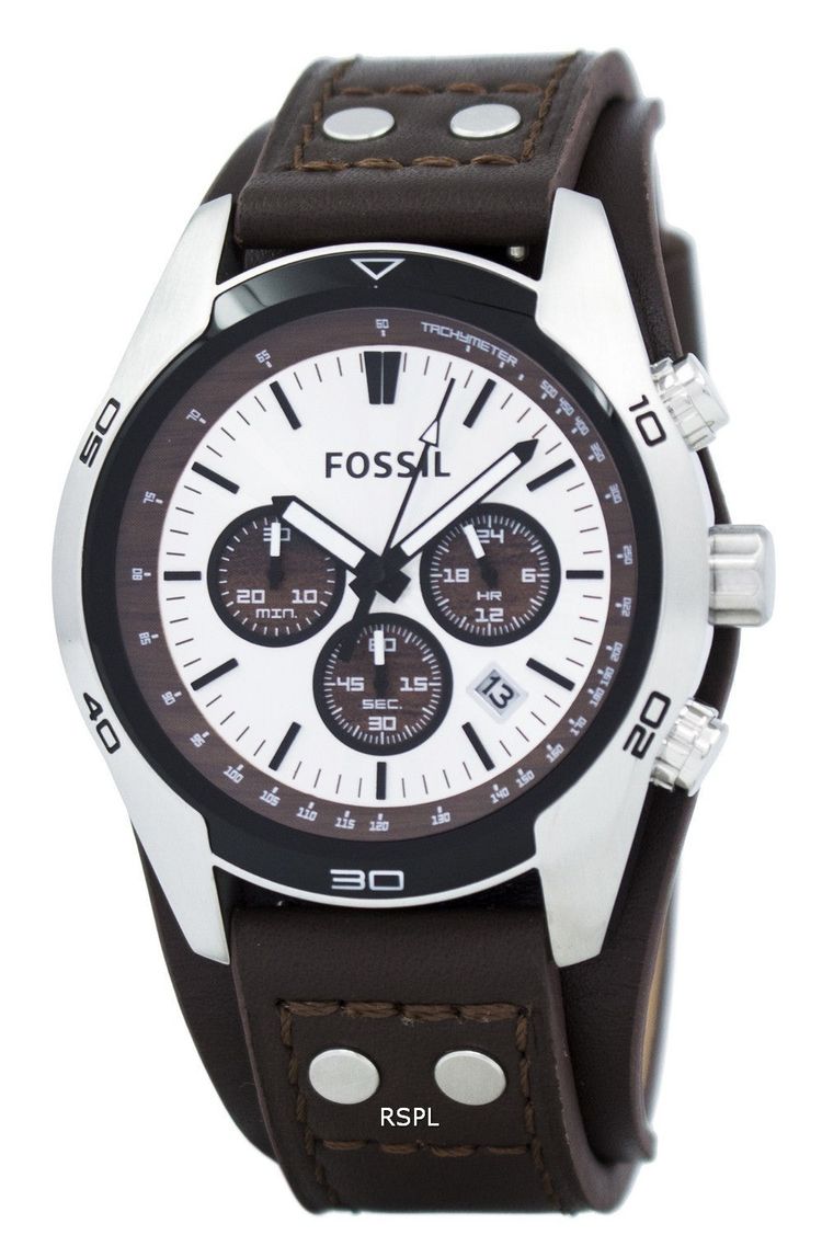 Fossil Cuff Chronograph Tan Leather CH2565 Men's Watch image 1