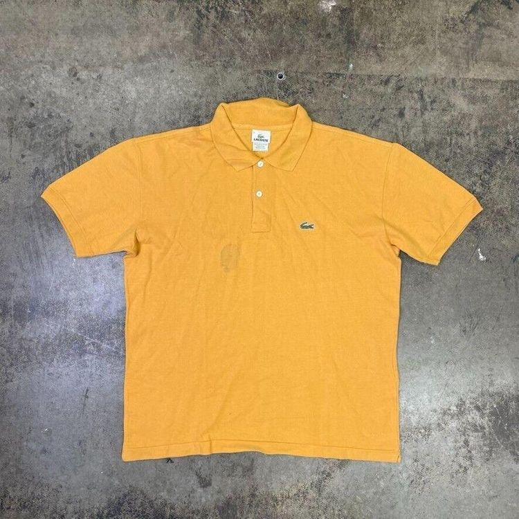 Lacoste Polo Shirt Y2K Vintage Short Sleeve Top, Yellow, Mens XL image 1