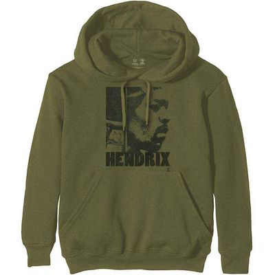 Jimi Hendrix Unisex Pullover Hoodie: Let Me Live (Khaki Green)