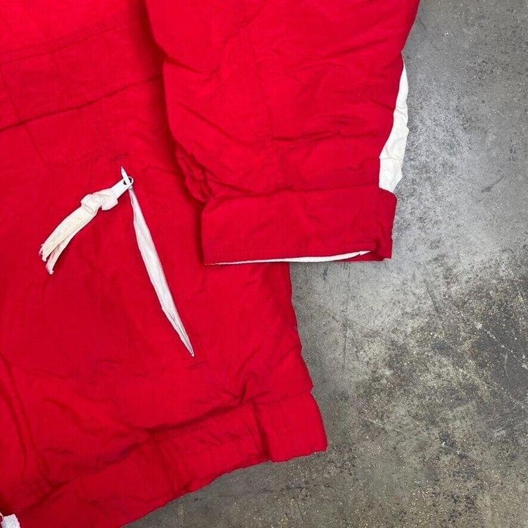 Woolrich Rain Coat 90s Padded USA Vintage Full-Zip Jacket, Red, Womens Large 2