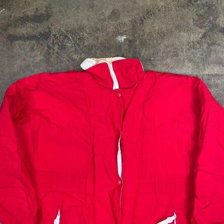 Woolrich Rain Coat 90s Padded USA Vintage Full-Zip Jacket, Red, Womens Large 4