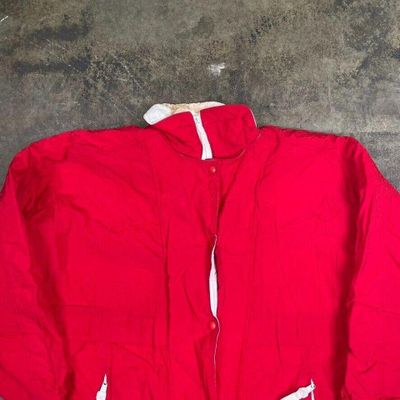 Woolrich Rain Coat 90s Padded USA Vintage Full-Zip Jacket, Red, Womens Large 4
