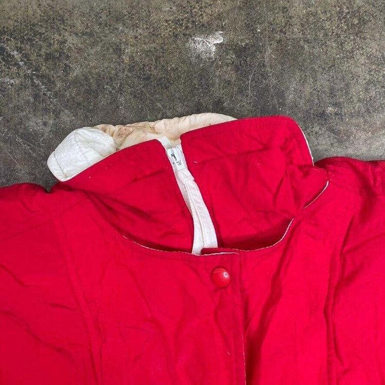 Woolrich Rain Coat 90s Padded USA Vintage Full-Zip Jacket, Red, Womens Large 6