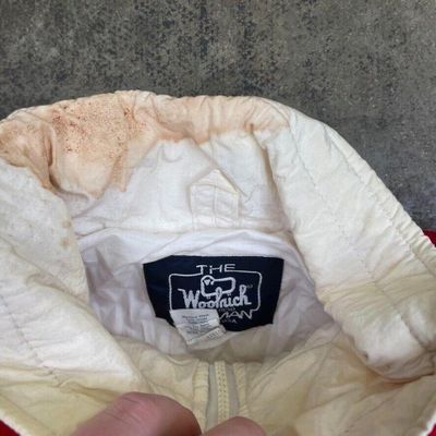 Woolrich Rain Coat 90s Padded USA Vintage Full-Zip Jacket, Red, Womens Large 7