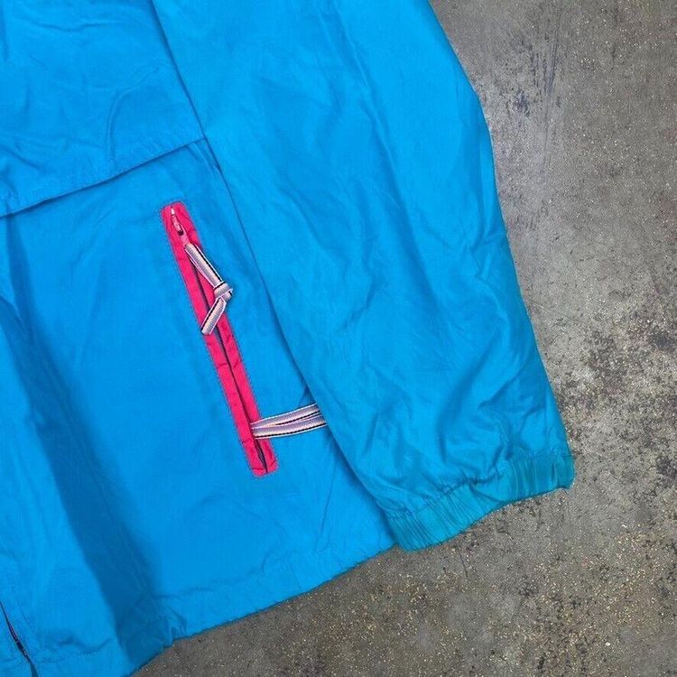 Woolrich Rain Coat Vintage 90s Full-Zip Mac Jacket, Blue, Womens Large 3