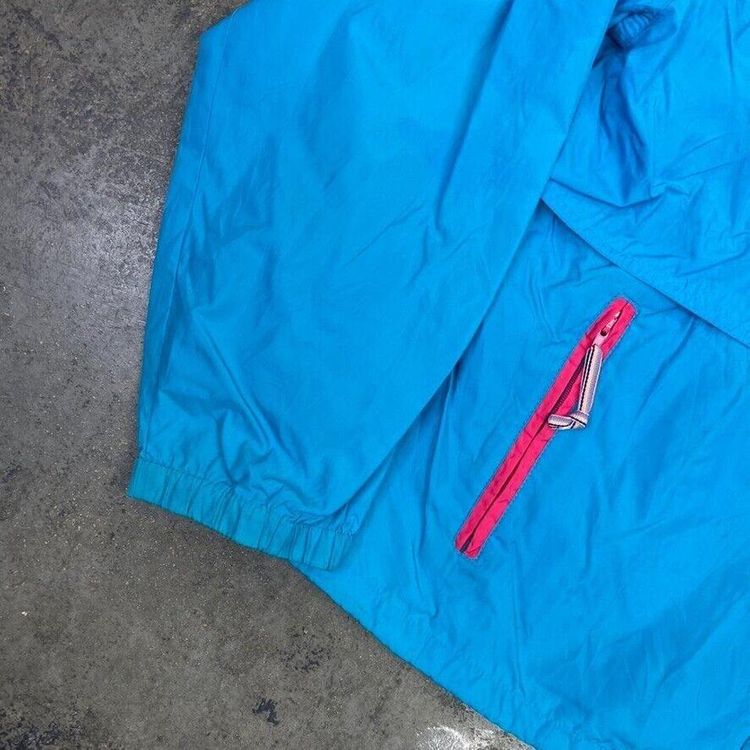 Woolrich Rain Coat Vintage 90s Full-Zip Mac Jacket, Blue, Womens Large 5