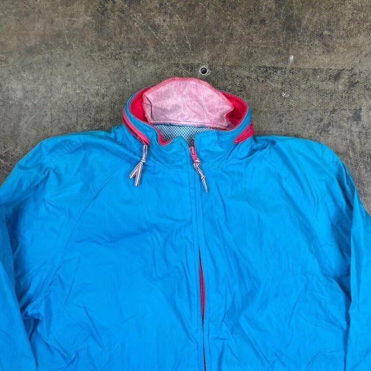 Woolrich Rain Coat Vintage 90s Full-Zip Mac Jacket, Blue, Womens Large 6