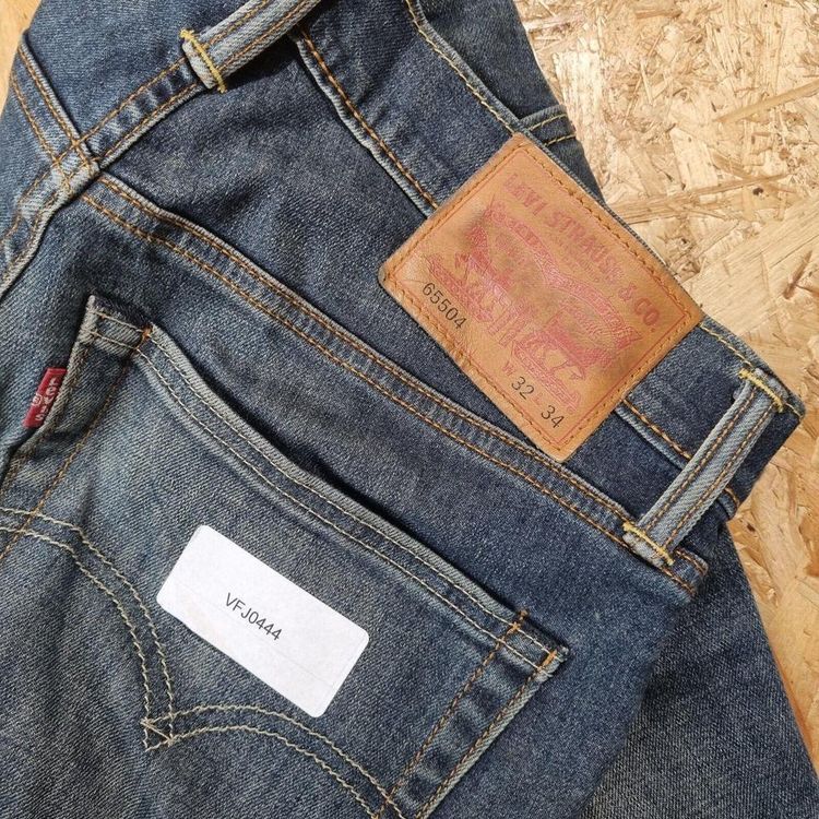 LEVI'S 65504 JEANS DENIM SKINY STRAIGHT LEG - Size W32 L32 - Blue 5