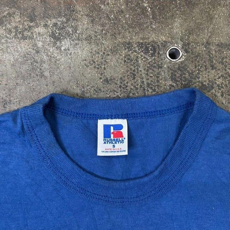 Russell Athletic T-Shirt 1996 College 90s USA Sports Tee, Blue, Mens Small 6