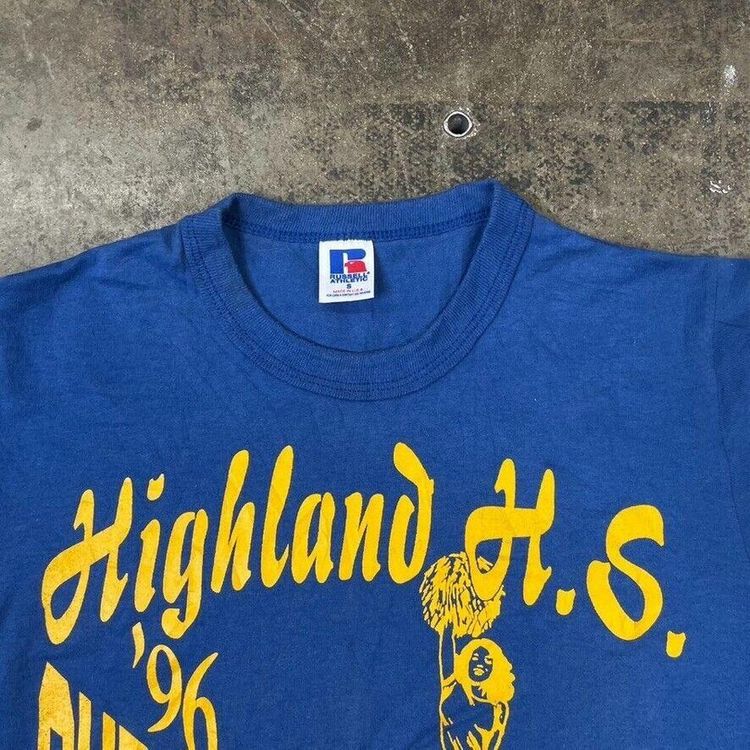 Russell Athletic T-Shirt 1996 College 90s USA Sports Tee, Blue, Mens Small 3