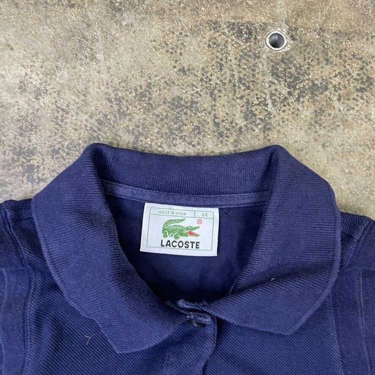Lacoste Polo Shirt 90s Vintage Sleeveless Top, Navy Blue, Womens XL imagen 3