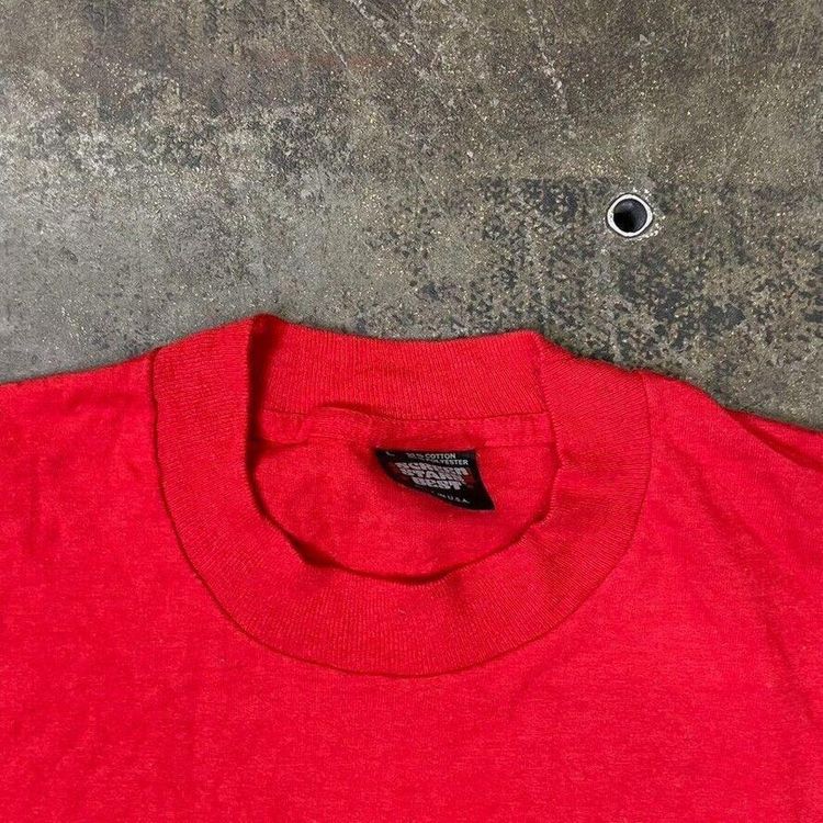 Yule Log USA Graphic T-Shirt Vintage 90s Single Stitch Tee, Red, Mens Large 5