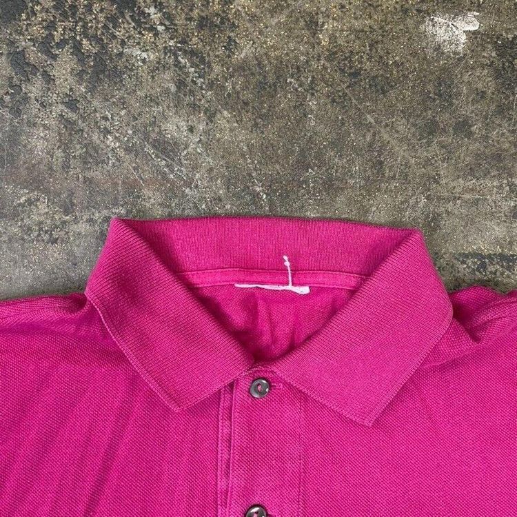 Lacoste Polo Shirt Y2K Vintage Long Sleeve Top, Pink, Mens Small imagen 4