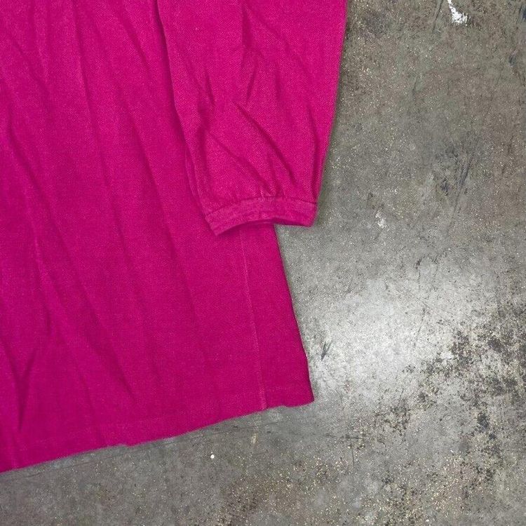 Lacoste Polo Shirt Y2K Vintage Long Sleeve Top, Pink, Mens Small imagen 6
