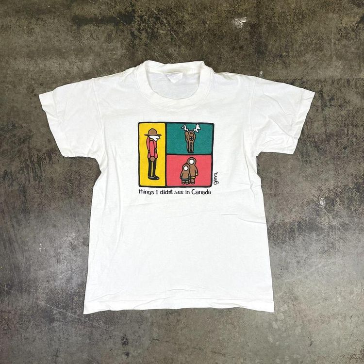 Other Canada Graphic T-Shirt Tourist 90s Single Stitch Tee, White, Womens Medium product image