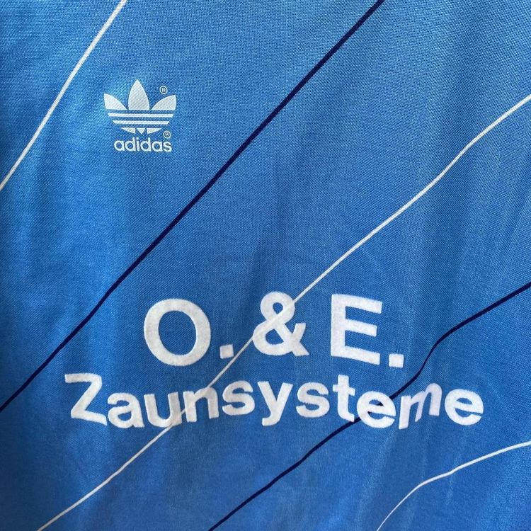 early 2000s vintage adidas long sleeve top  in blue and white. Number 5 German top. 3
