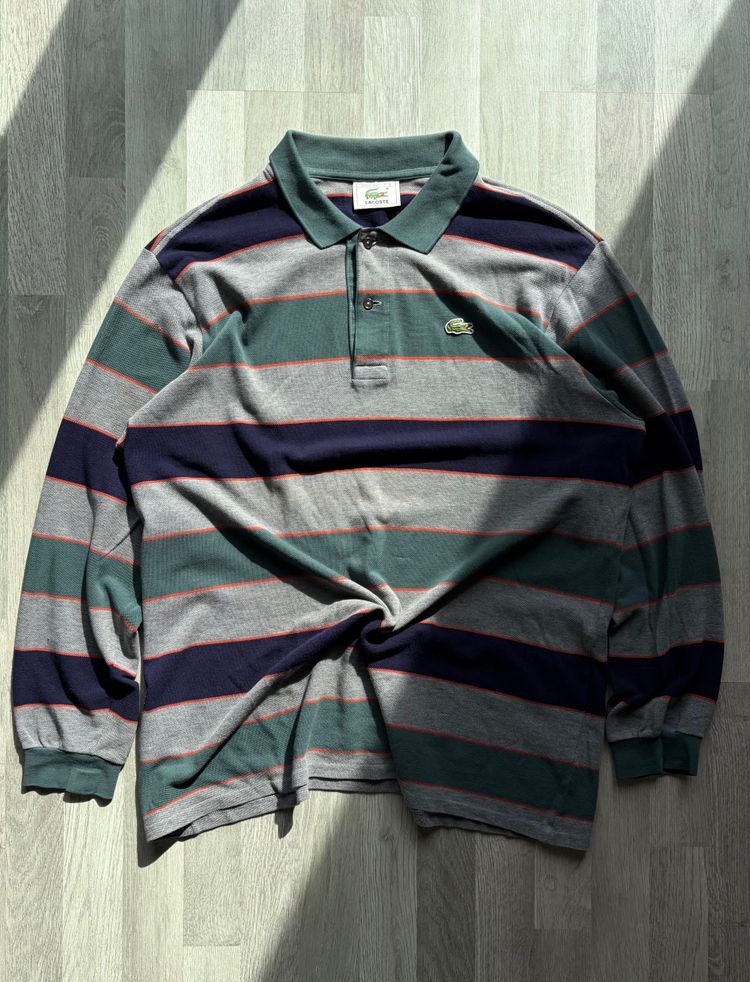 Lacoste Striped Long Sleeve Polo Shirt
