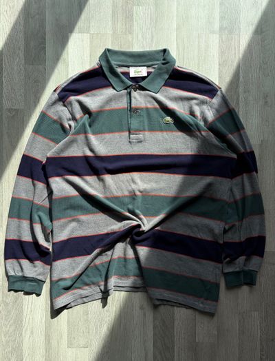 Lacoste Striped Long Sleeve Polo Shirt