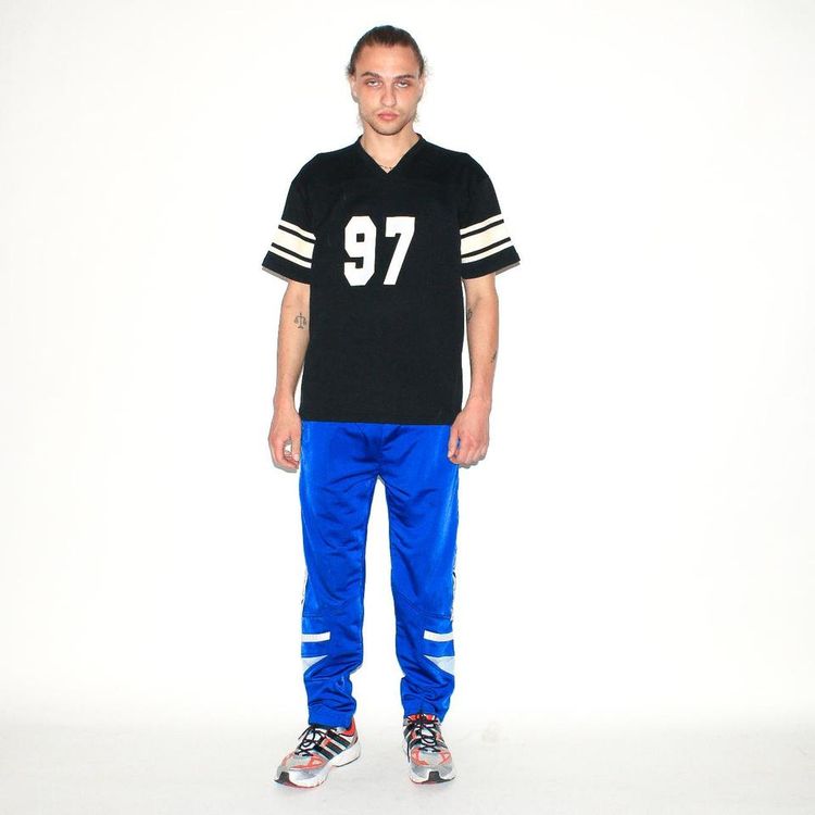 Vintage 90s striped jersey t-shirt in black 2